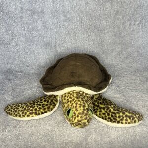 Wild Republic Sea Turtle Brown Green Spotted 13" Realistic Plush Stuffed Animal